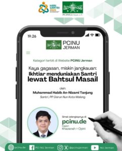 Gagas Menduniakan Bahtsul Masail, Tulisan Santri Darun Nun Malang Tayang di Website PCINU Jerman